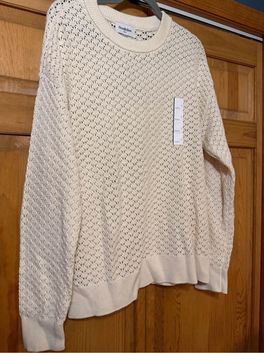 Goodfellow & Co Cream Openwork Crewneck Sweater
